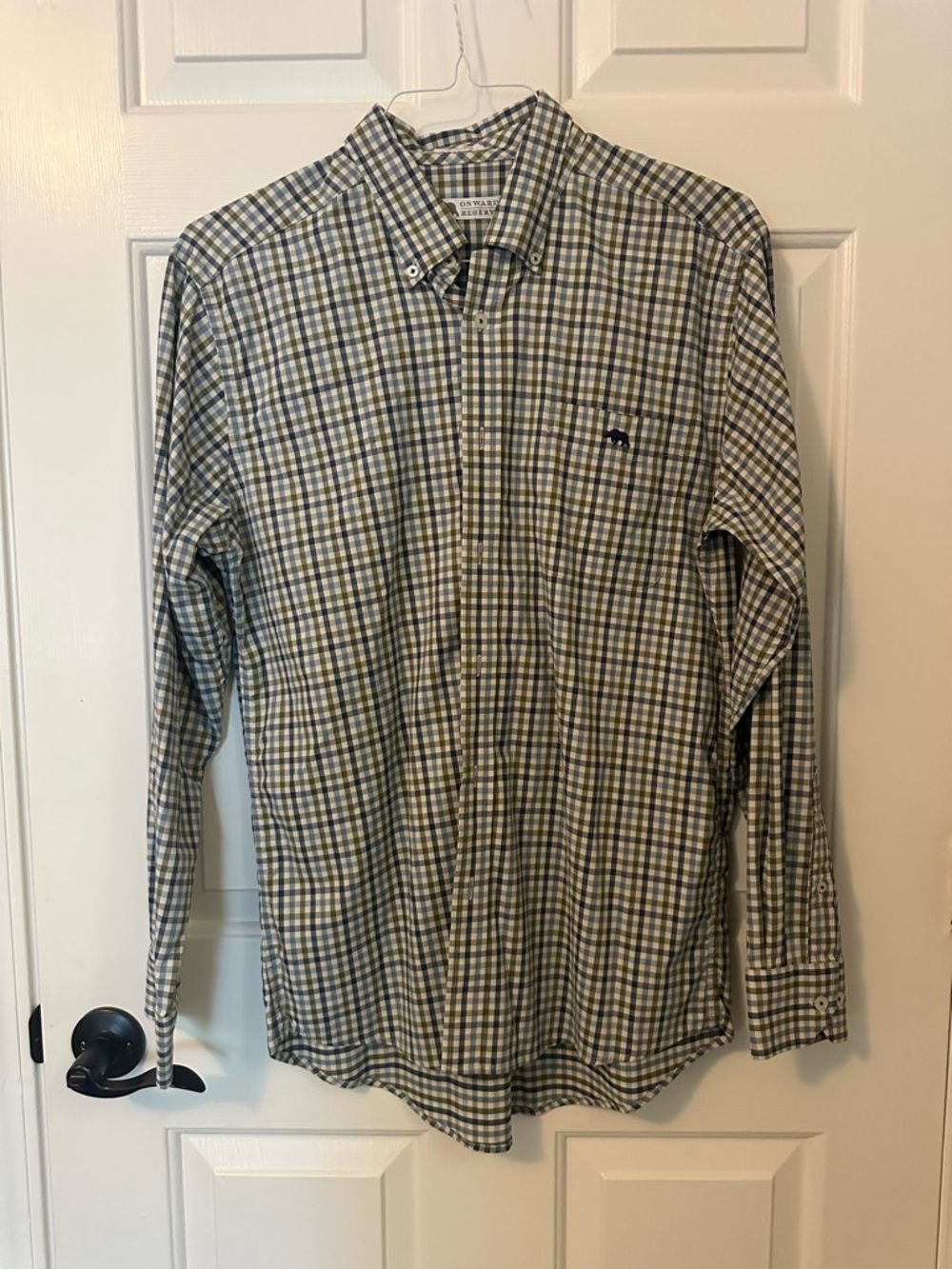 Onward reserve Button-Down Check Shirt - Blue & Green Plaid